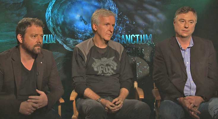 Alister Grierson, James Cameron, and SANCTUM producer Andrew Wright